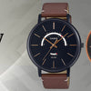 CASIOMen's  Dress Series Waterproof Quartz Black Dial 43mm Leather Strap Watch Mens Brown Analog