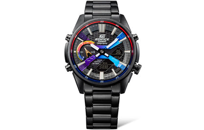 CASIOMen's  Edifice Gradient Series Fashion Business Stylish Solar Powered Metallic Strap Watch Mens Analog