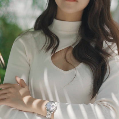 SEIKOMinimalistic Japan Hollow Out Mechanical Silver