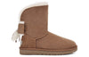 UGG(WMNS)  Classic Short Cuffed Bow Fleece Lined Brown