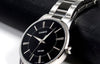 CASIOWaterproof Stainless Steel Strap Mens Black Analog