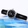 CASIOins Influencer Fashion Business Casual Classic Pointers Waterproof Quartz Leather Strap Watch Black Analog