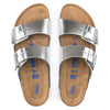 BirkenstockArizona Soft Footbed Narrow Fit Sandals 'Metallic Silver'