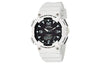 CASIOWaterproof Sports Solar Powered Black DialWhite Strap Mens BlackWhite Analog