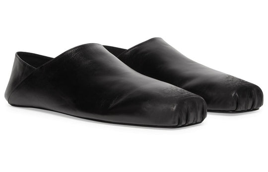 Balenciaga Soft Calf-Leather Square-Toe Slip On 'Black' 702072WBDH11000