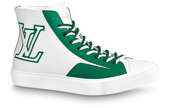 LOUIS VUITTON Tattoo Ankle Sneakers 'White Green' 1A8XWQ