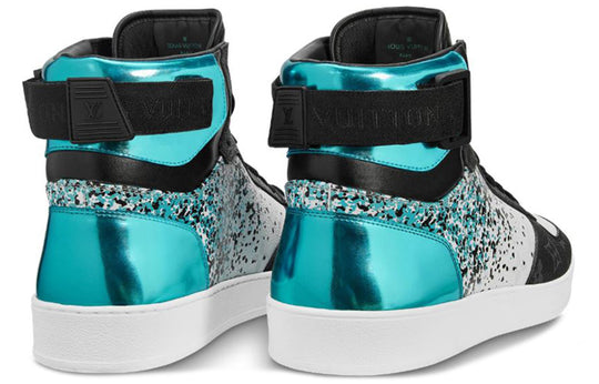 LOUIS VUITTON Rivoli Ankle Sneakers 'Metallic Blue with Black Monogram' 1A5YKP