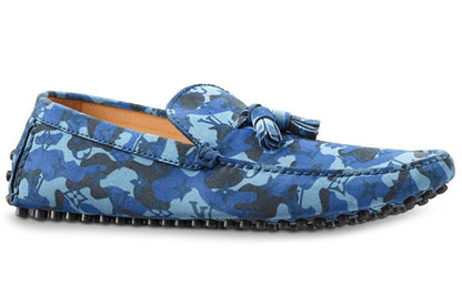 LOUIS VUITTON Palm Spring Moccasin Shoes 'Blue Camo with Logo Monogram' 1A3TPO