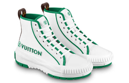 (WMNS) LOUIS VUITTON Squad Ankle Sneakers 'White Green' 1AADAP