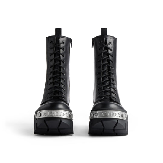 Balenciaga Bulldozer Lace Up Boots 'Black Matte Smooth Calfskin' 672502WBCQ11081