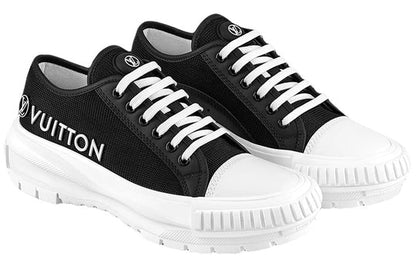 (WMNS) LOUIS VUITTON Squad Sneakers 'Black with Side Logo' 1A9RO7