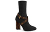 (WMNS) LOUIS VUITTON Silhouette Ankle Boots 'Black with Monogram Heel and Strap' 1A66F8