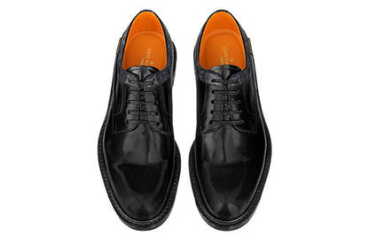 LOUIS VUITTON Voltaire Derby Shoes 'Black with Monogram Colar' 1A8Y3A