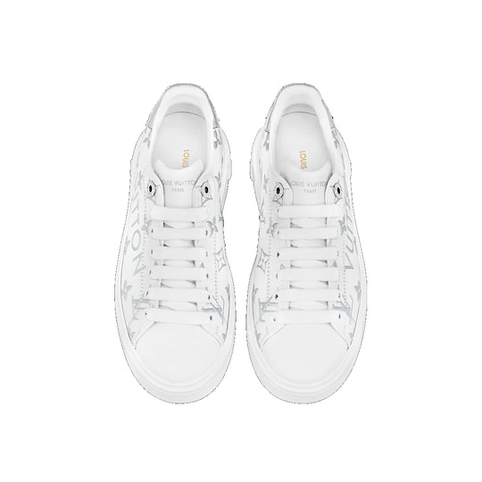 (WMNS) LOUIS VUITTON Time Out Sneakers 'White with Silver Monogram' 1AAVV6