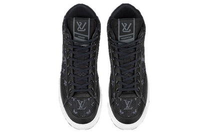 LOUIS VUITTON Charlie Ankle Sneakers 'Black Denim Monogram' 1AARCC