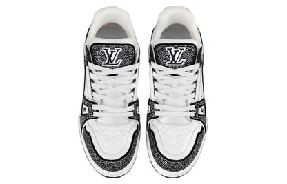 LOUIS VUITTON LV Trainer Sneakers 'Black White Rhinestones' 1ABM04