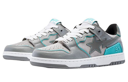 (WMNS) A BATHING APE Sk8 Leather Low 'Grey' 1I70-291-011-GREY