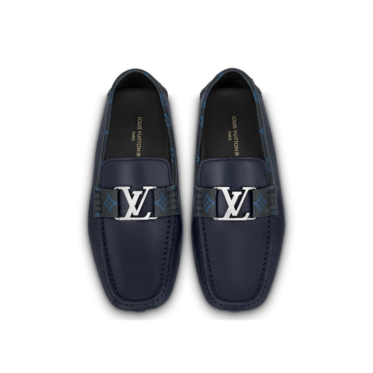 LOUIS VUITTON Monte Carlo Moccasin Shoes 'Navy with Monogram Collar' 1AANP0