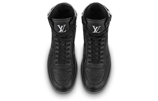 LOUIS VUITTON Rivoli Ankle Sneakers 'Black Monogram with Silver' 1A8V7U