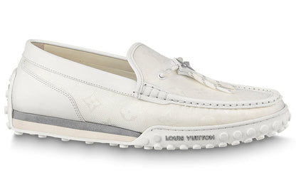 LOUIS VUITTON Racer Moccasins Shoes 'White Mesh Monogram' 1ABMLG