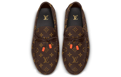 LOUIS VUITTON LV Driver Moccasin Shoes 'Brown Monogram with Orange' 1ABF7Z