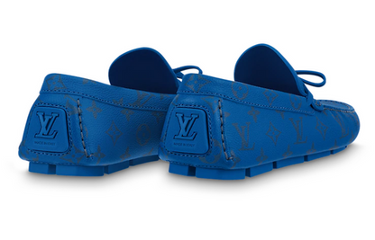 LOUIS VUITTON Driver Moccasin Shoes 'Blue Monogram' 1AAQ02