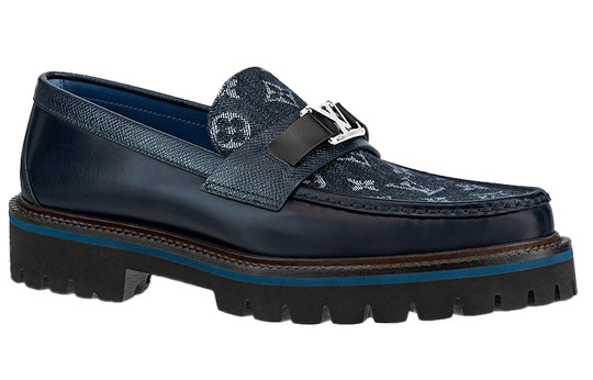LOUIS VUITTON Major Loafers 'Navy Monogram with Monogram Deco' 1A8YJZ