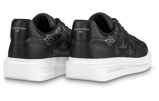LOUIS VUITTON Beverly Hills Sneakers 'Black with White Outline Monogram' 1AAQSO