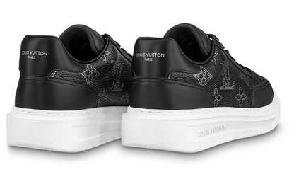 LOUIS VUITTON Beverly Hills Sneakers 'Black with White Outline Monogram' 1AAQSO