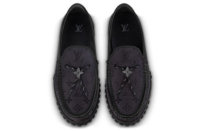 LOUIS VUITTON Racer Moccasins Shoes 'Black Mesh Monogram' 1ABMJG