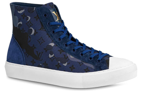 LOUIS VUITTON Tattoo Monogram Ankle Sneakers 'Blue Camo Monogram' 1A5YW1