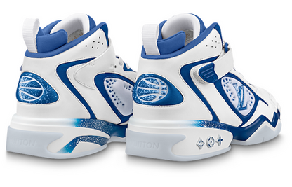 LOUIS VUITTON Trainer 2 Ankle Sneakers 'White with Blue' 1AB8TR