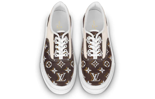 LOUIS VUITTON Trocadero Sneakers 'White Beige with Brown Monogram' 1A7QZ