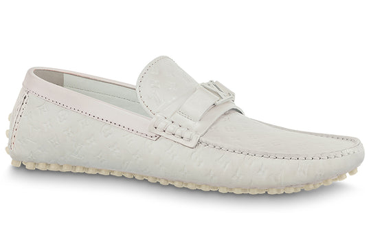 LOUIS VUITTON Hockenheim Moccasin Shoes 'White Minimonogram' 1ABM3T
