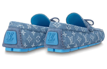 LOUIS VUITTON LV Driver Moccasin Shoes 'Blue Denim Monogram with Blue' 1ABF63