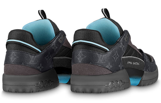 LOUIS VUITTON A View Sneakers 'Black Monogram with Blue' 1A9J6T