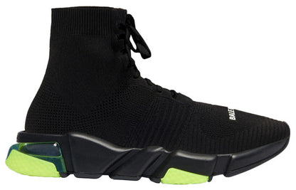 Balenciaga Speed Clear Sole Bandage Sneakers Black/Yellow 617255W05GJ1048