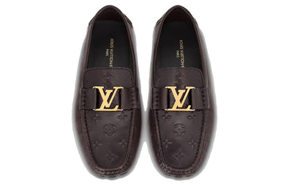 LOUIS VUITTON LV Monte Carlo Moccasins Shoes 'Brown with Top Monogram' 1AASFI