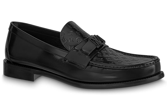 LOUIS VUITTON Major Loafers 'Black with Top Monogram' 1AAMYJ