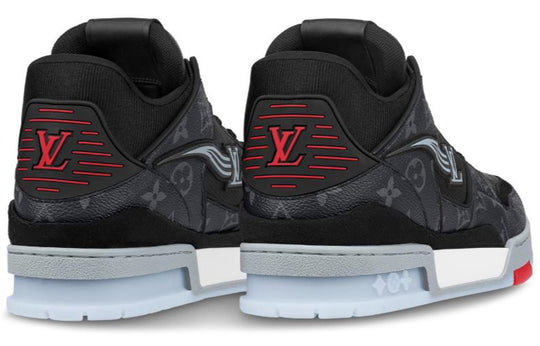 LOUIS VUITTON Trainer Sneakers 'Black Monogram Red' 1A8AAA