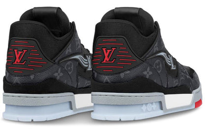LOUIS VUITTON Trainer Sneakers 'Black Monogram Red' 1A8AAA