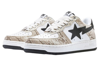 (WMNS) A BATHING APE Sta Leather Low 'White' 1I80-291-009-BEIGE