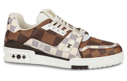 LOUIS VUITTON LV Trainer Sneakers 'Brown and White Plaid' 1AAST3