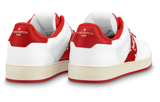 LOUIS VUITTON Rivoli Sneakers 'White with Red Side Monogram Band' 1AAV9J