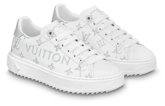 (WMNS) LOUIS VUITTON Time Out Sneakers 'White with Silver Monogram' 1AAVV6