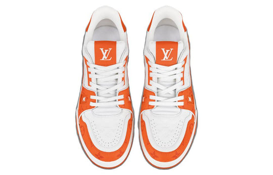 LOUIS VUITTON LV Trainers 'White Minimonogram Orange' 1ABOJY