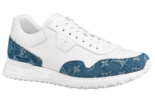 LOUIS VUITTON Run Away Sneakers 'White with Denim Monogram' 1A8JJ1