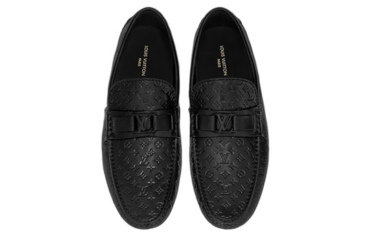 LOUIS VUITTON Hockenheim Moccasin Shoes 'Black Minimonogram' 1ABM4R