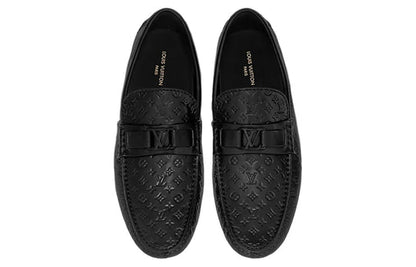 LOUIS VUITTON Hockenheim Moccasin Shoes 'Black Minimonogram' 1ABM4R