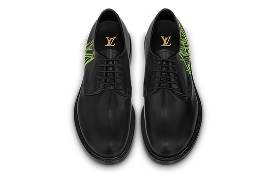 LOUIS VUITTON Voltaire Derby Shoes 'Black Green' 1ABNF4